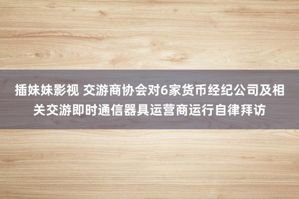 插妹妹影视 交游商协会对6家货币经纪公司及相关交游即时通信器具运营商运行自律拜访