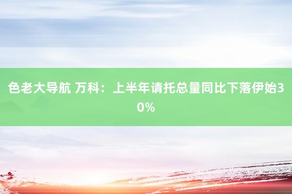 色老大导航 万科：上半年请托总量同比下落伊始30%