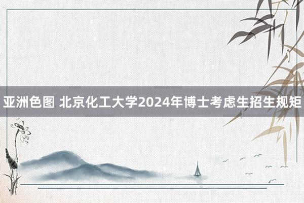 亚洲色图 北京化工大学2024年博士考虑生招生规矩